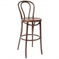 Genuine No 18 Bentwood Bar Stool with Back 75cm
