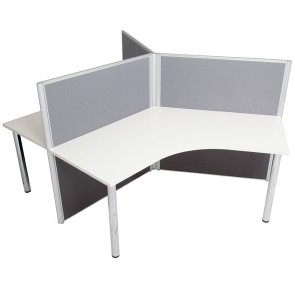 Agile 3 Person 120 Degree Workstation with Screen