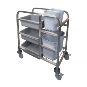 DK738 Vogue Stainless Steel Bussing Trolley - 900(H)x820(W)x440(D)mm