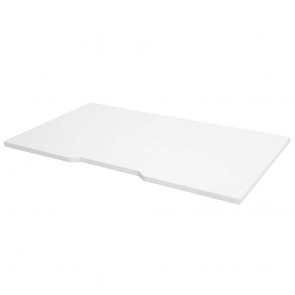 White Straight Office Desk Table Top with Scalloped Top